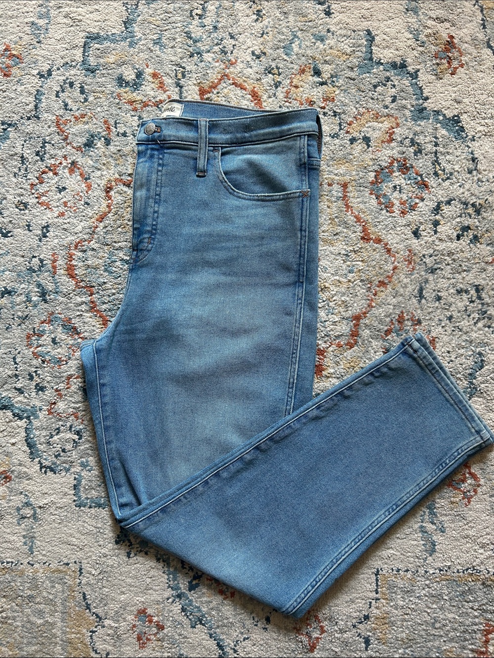 Madewell Roadtripper Stovepipe Jeans High Rise Light Wash Stretch Denim Size 32